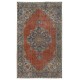 Hand knotted Vintage Turkish Wool Area Rug with Medallion Design