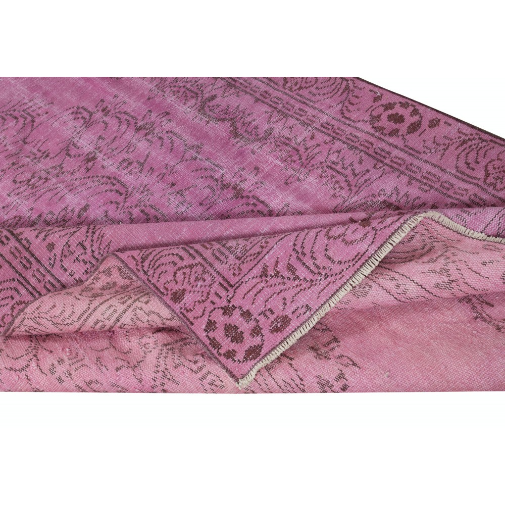 Handmade Area Rug for Kids Room. Pink Living Room Rug. Modern Bedroom Rug