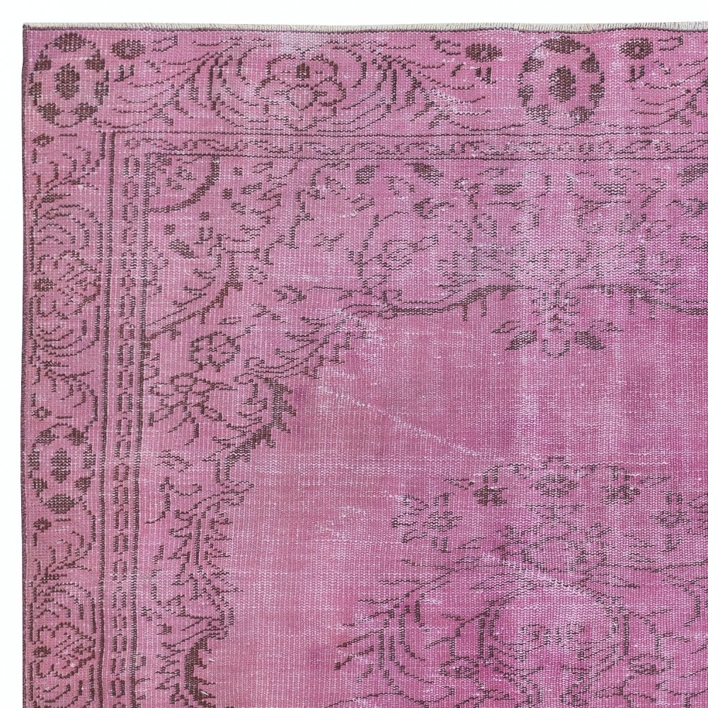 Handmade Area Rug for Kids Room. Pink Living Room Rug. Modern Bedroom Rug
