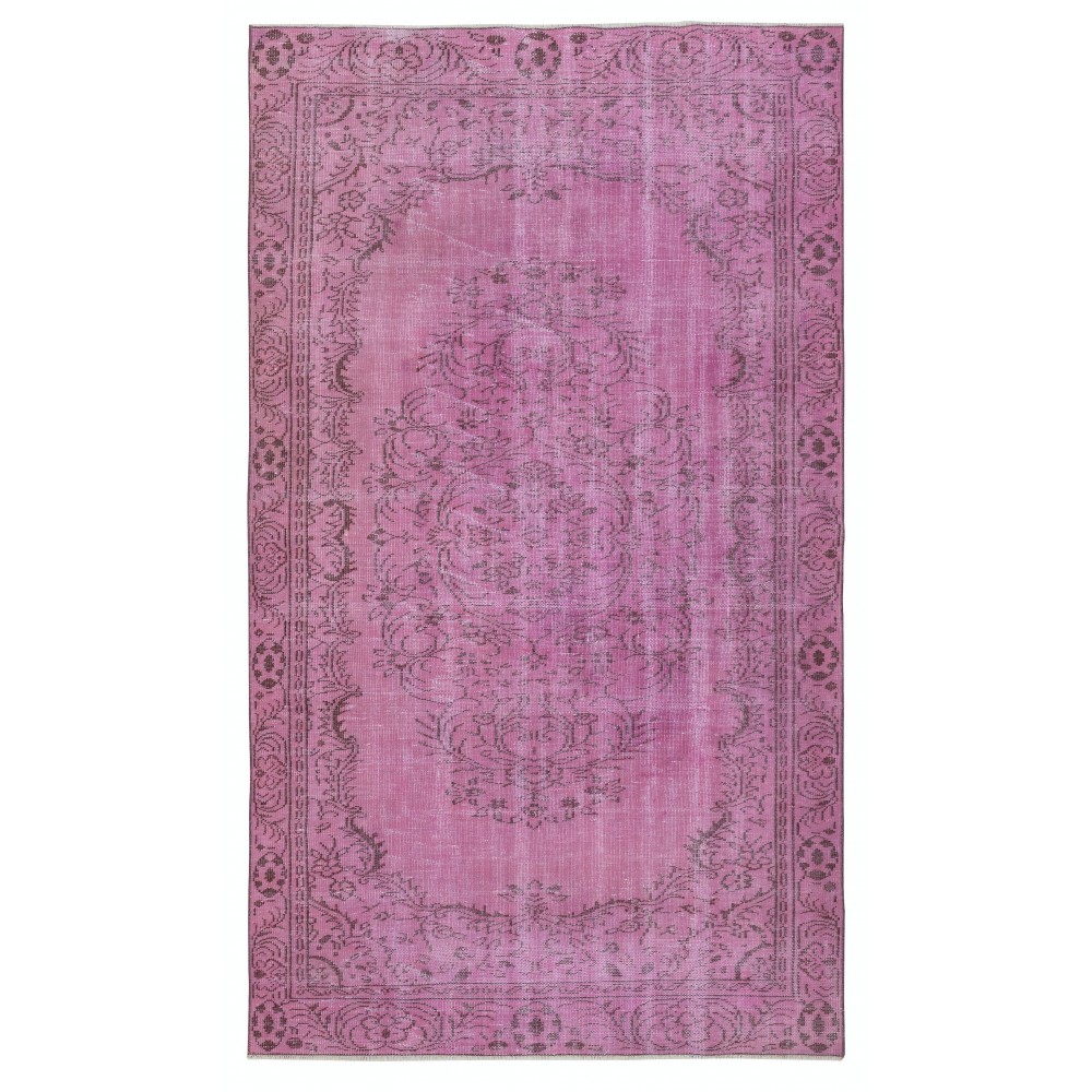 Handmade Area Rug for Kids Room. Pink Living Room Rug. Modern Bedroom Rug