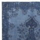 Modern Medallion Design Area Rug in Blue, Hand-woven and Hand-knotted in Turkey