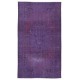 Vintage Handmade Turkish Area Rug redyed in Purple Color for contemporary interiors