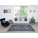 Modern Handmade Blue Color Turkish Wool Area Rug with Medallion Design