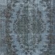 Modern Handmade Blue Color Turkish Wool Area Rug with Medallion Design