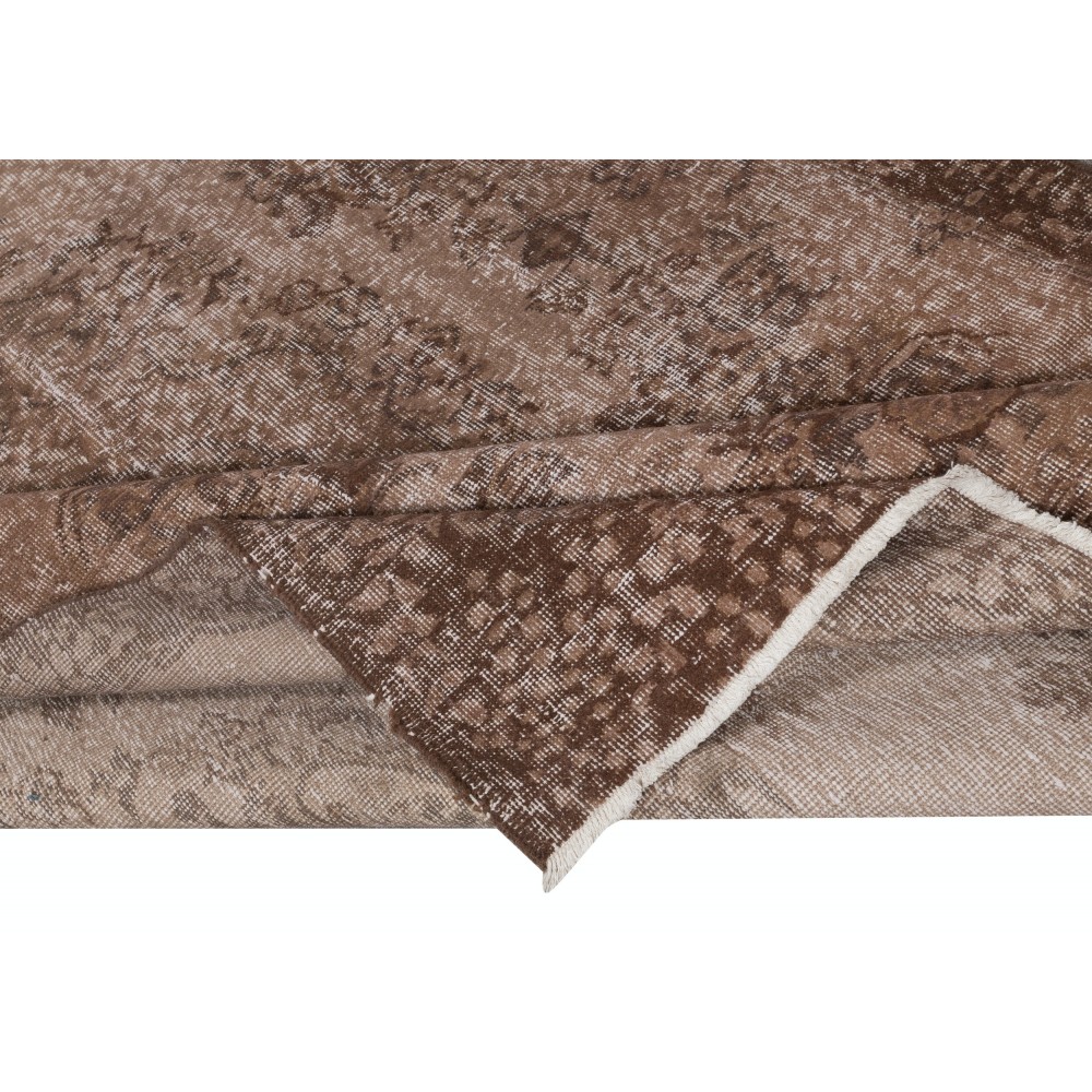 Brown Handmade Turkish Area Rug for Modern Interiors