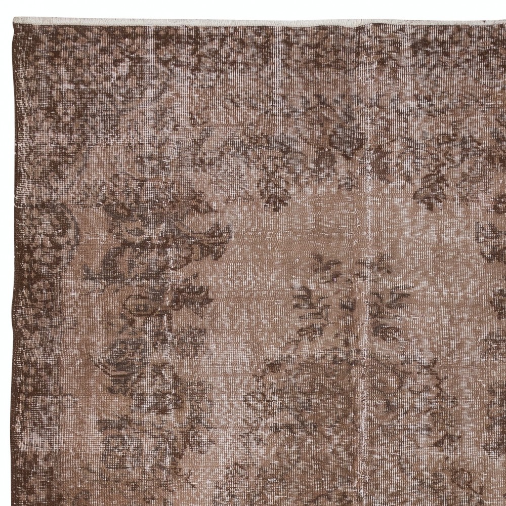 Brown Handmade Turkish Area Rug for Modern Interiors