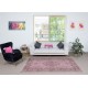 Modern Wool Area Rug. Handmade in Turkey. Pink Color Living Room Rug