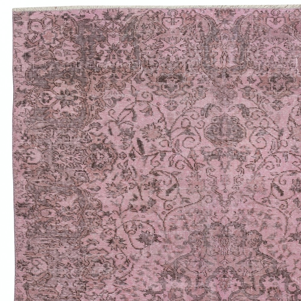 Modern Wool Area Rug. Handmade in Turkey. Pink Color Living Room Rug