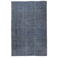 Decorative Blue Color Handmade Turkish Wool Area Rug with Flower Design