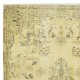 Contemporary Handmade Turkish Area Rug with Floral Garden Design in Yellow Background