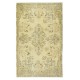 Contemporary Handmade Turkish Area Rug with Floral Garden Design in Yellow Background