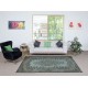 Contemporary Blue Area Rug with Medallion Design. Hand-Knotted in Turkey