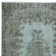 Contemporary Blue Area Rug with Medallion Design. Hand-Knotted in Turkey