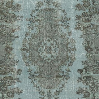 Contemporary Blue Area Rug with Medallion Design. Hand-Knotted in Turkey Contemporary Blue Area Rug with Medallion Design. Hand-Knotted in Turkey