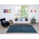 Hand Knotted Solid Navy Blue Color Area Rug, Modern Handmade Turkish Floor Covering