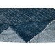 Hand Knotted Solid Navy Blue Color Area Rug, Modern Handmade Turkish Floor Covering