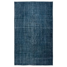 Hand Knotted Solid Navy Blue Color Area Rug, Modern Handmade Turkish Floor Covering
