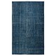Hand Knotted Solid Navy Blue Color Area Rug, Modern Handmade Turkish Floor Covering
