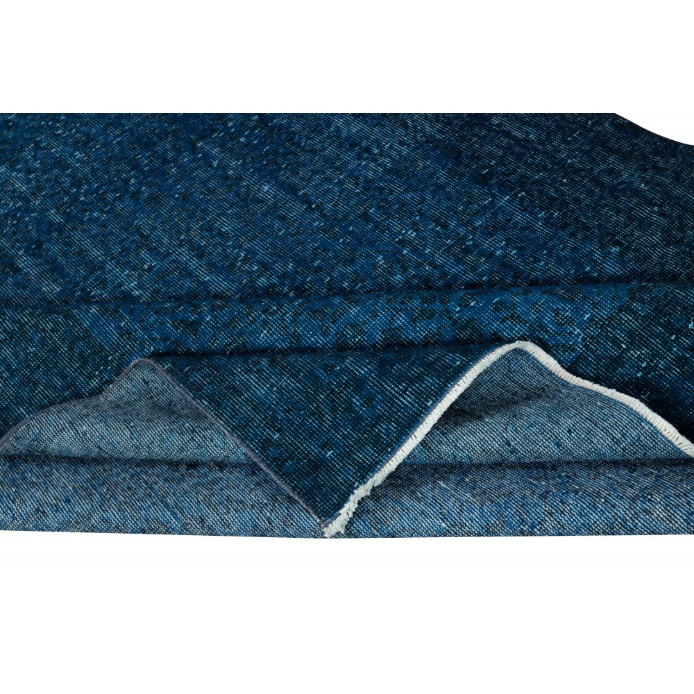 Solid Blue Area Rug for Modern Interiors, Handmade in Turkey