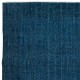 Solid Blue Area Rug for Modern Interiors, Handmade in Turkey