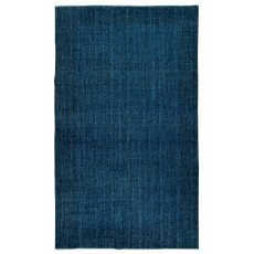 Solid Blue Area Rug for Modern Interiors, Handmade in Turkey