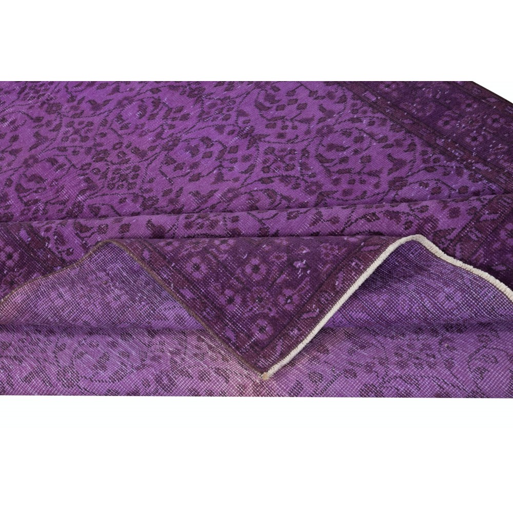 Modern Anti-bacterial Area Rug in Purple, Hand-Made in Turkey