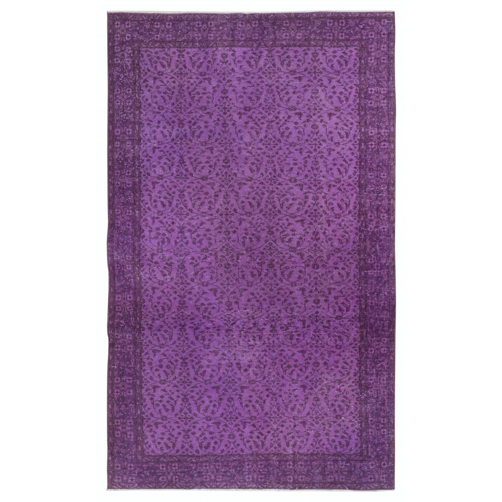 Modern Anti-bacterial Area Rug in Purple, Hand-Made in Turkey