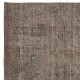 Modern Turkish Floor Rug in Brown Color. Hand Knotted Area Rug for Kitchen and Living Room