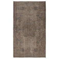 Vintage Turkish Rug in Brown Color. Hand Knotted Area Rug for Kitchen and Living Room