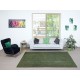 Hand-Knotted Turkish Wool Area Rug in Dark Green. Modern Handmade Floor Covering