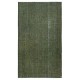 Hand-Knotted Turkish Wool Area Rug in Dark Green. Modern Handmade Floor Covering