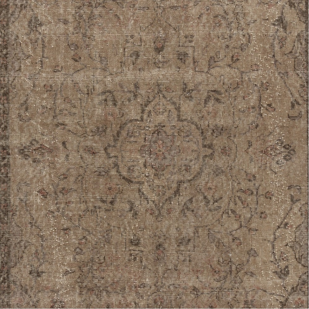 Handmade Bohemian Style Area Rug. Modern Brown Color Rug