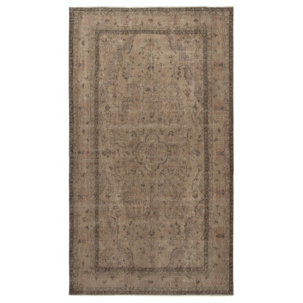 Handmade Bohemian Style Area Rug. Modern Brown Color Rug