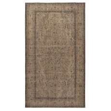 Vintage Handmade Turkish Area Rug in Brown Color