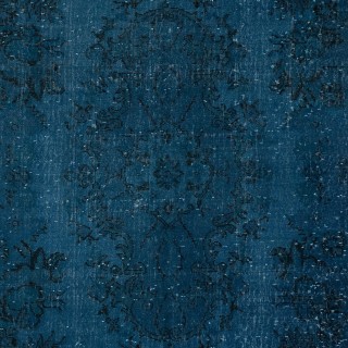 Navy Blue Color Handmade Turkish Area Rug for Contemporary Interiors