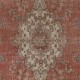 One of a kind Vintage Handmade Turkish Area Rug, Red 1960s Carpet with Medallion Design