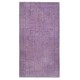 Vintage Handmade Turkish Area Rug redyed in Purple Color for modern interiors