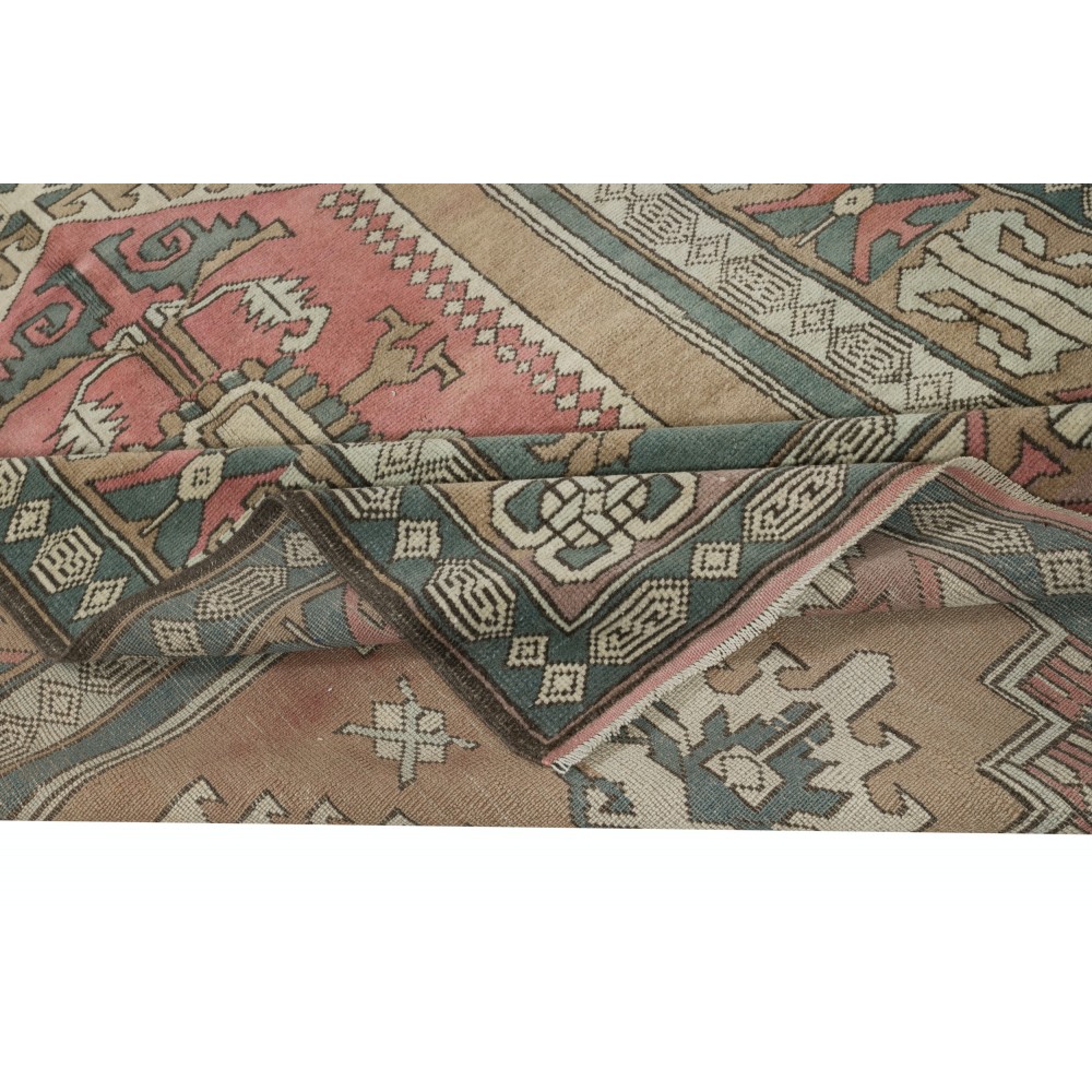 One of a kind Vintage Handmade Turkish Area Rug. 100% Wool