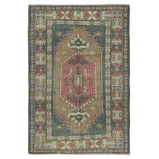 One of a kind Vintage Handmade Turkish Area Rug. 100% Wool
