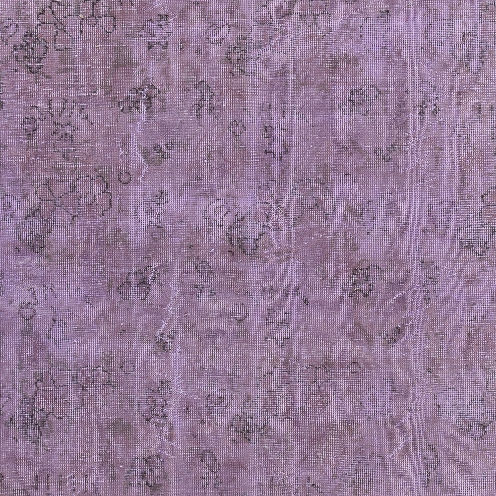 Vintage Handmade Turkish Area Rug redyed in Purple Color for modern interiors