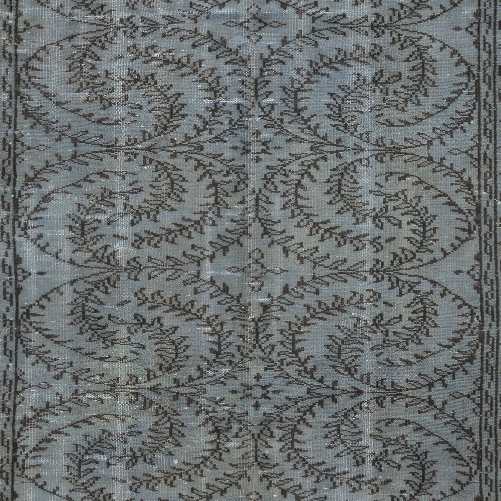 Contemporary Handmade Turkish Wool Area Rug in Stone Blue Color