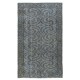 Contemporary Handmade Turkish Wool Area Rug in Stone Blue Color