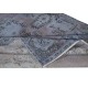 Vintage Handmade Turkish Area Rug redyed in Blue Color for modern interiors