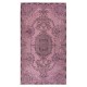 Modern Pink Color Over-Dyed Rug. Handmade Turkish Floor Rug. Bohemian Home Decor