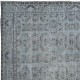 Decorative Handmade Turkish Wool Area Rug in Blue. Modern Floor Covering