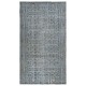 Decorative Handmade Turkish Wool Area Rug in Blue. Modern Floor Covering