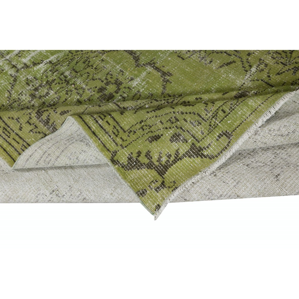 Contemporary Handmade Turkish Wool Area Rug in Green