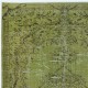 Contemporary Handmade Turkish Wool Area Rug in Green