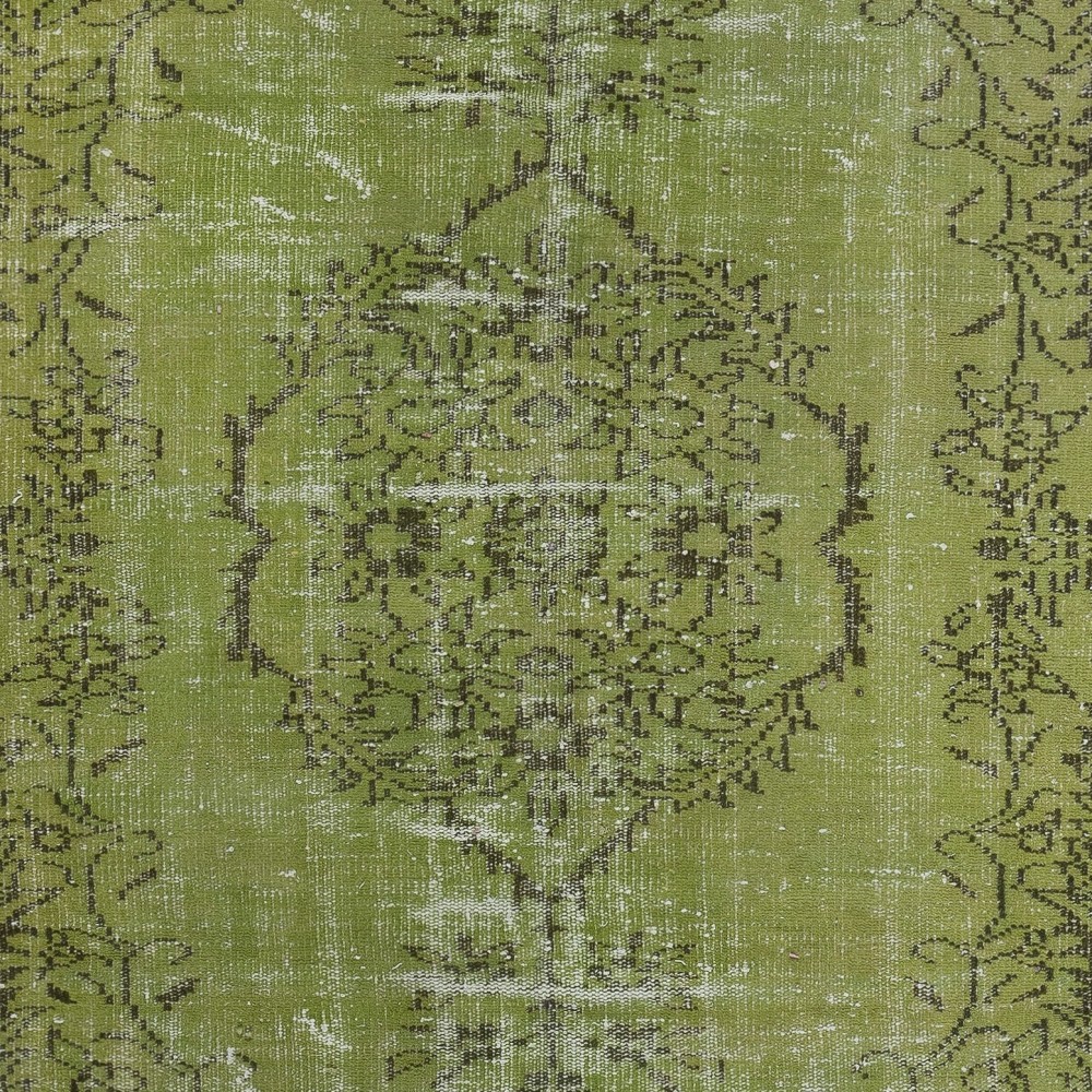 Contemporary Handmade Turkish Wool Area Rug in Green