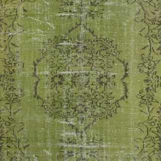 Contemporary Handmade Turkish Wool Area Rug in Green
